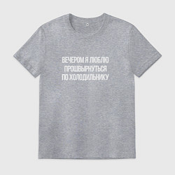 Футболка хлопковая мужская Вечером холодильник мой, цвет: меланж