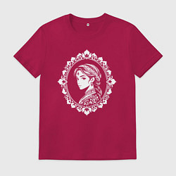 Футболка хлопковая мужская Восточная грация девушки, цвет: маджента