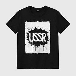 Футболка хлопковая мужская СССР в стиле граффити, цвет: черный