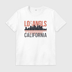 Футболка хлопковая мужская California - Los Angeles, цвет: белый