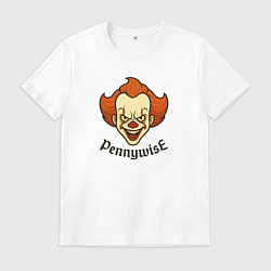Футболка хлопковая мужская Пеннивайз - It, цвет: белый