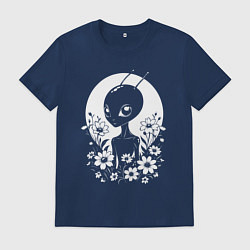 Футболка хлопковая мужская Лунный странник, цвет: тёмно-синий