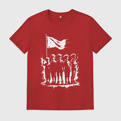 Футболка хлопковая мужская Юные хранители знамени, цвет: красный