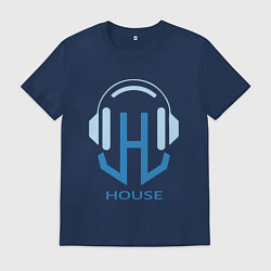 Футболка хлопковая мужская Логотип House Music, цвет: тёмно-синий
