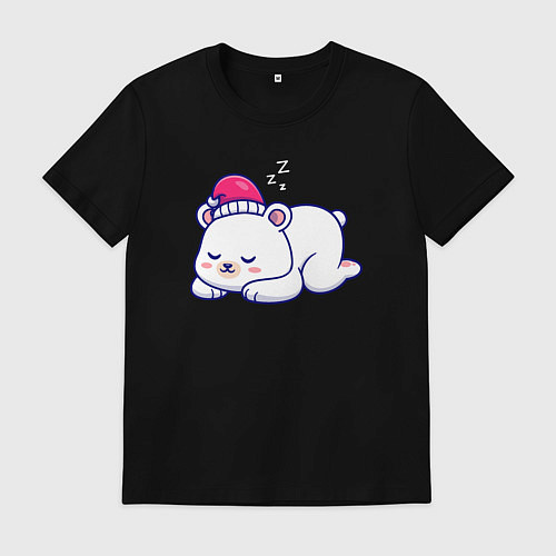 Мужская футболка Спящий мишка / Черный – фото 1