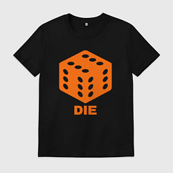 Футболка хлопковая мужская Дьявольский кубик, цвет: черный