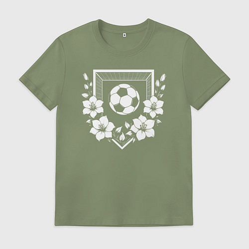 Мужская футболка Футбольные ворота и мяч в цветах / Авокадо – фото 1