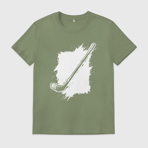 Мужская футболка Хоккейная клюшка в квадрате / Авокадо – фото 1
