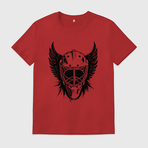 Мужская футболка Крылатая хоккейная маска / Красный – фото 1