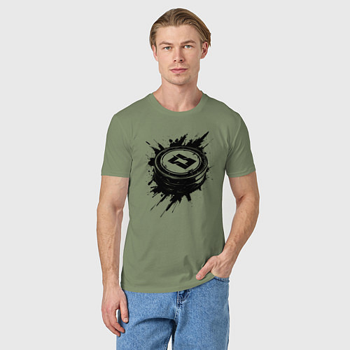 Мужская футболка Чёрная хоккейная шайба / Авокадо – фото 3