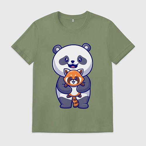 Мужская футболка Две панды / Авокадо – фото 1