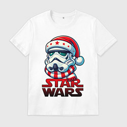 Футболка хлопковая мужская Stormtrooper new year, цвет: белый