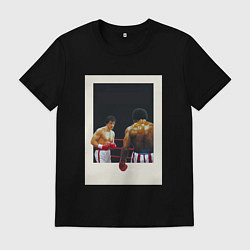 Футболка хлопковая мужская Рокки, цвет: черный