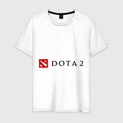 Футболка хлопковая мужская Dota 2: Logo, цвет: белый