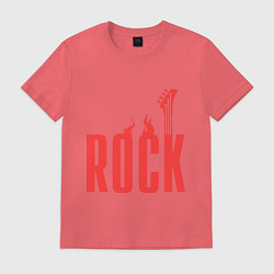 Футболка хлопковая мужская Rock Flame, цвет: коралловый