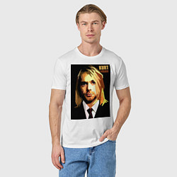 Футболка хлопковая мужская Cobain Art, цвет: белый — фото 2