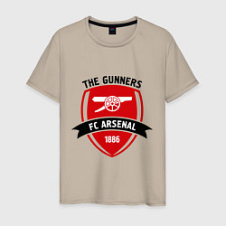 Футболка хлопковая мужская FC Arsenal: The Gunners, цвет: миндальный
