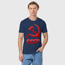 Футболка хлопковая мужская СССР Логотип, цвет: тёмно-синий — фото 2