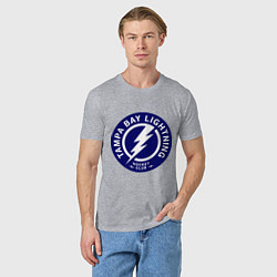 Футболка хлопковая мужская HC Tampa Bay Lightning, цвет: меланж — фото 2