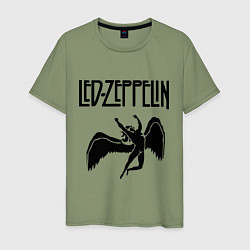 Футболка хлопковая мужская Led Zeppelin, цвет: авокадо