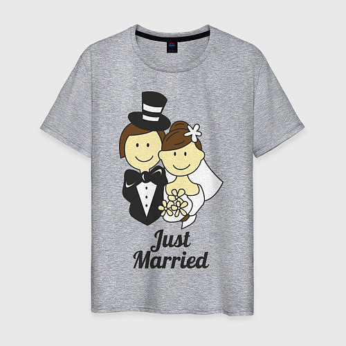 Мужская футболка Just Married - Молодожены / Меланж – фото 1