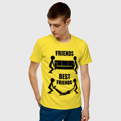Футболка хлопковая мужская Best friends цвета желтый — фото 2