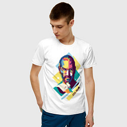 Футболка хлопковая мужская Steve Jobs Art, цвет: белый — фото 2