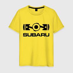 Футболка хлопковая мужская Subaru, цвет: желтый