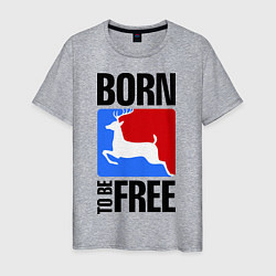 Футболка хлопковая мужская Born to be free, цвет: меланж