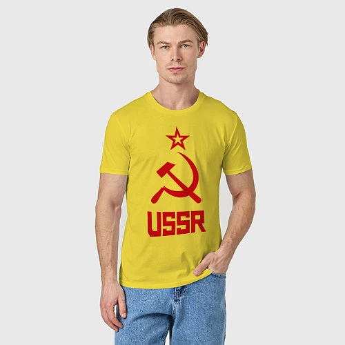 Мужская футболка СССР - великая держава / Желтый – фото 3