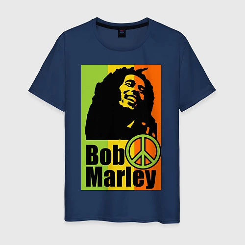 Мужская футболка Bob Marley: Jamaica / Тёмно-синий – фото 1