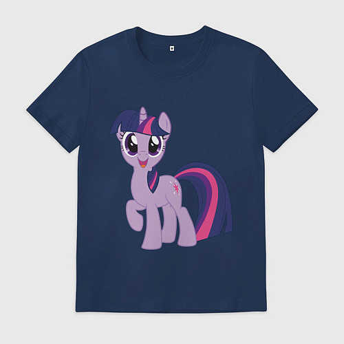Мужская футболка Пони Сумеречная Искорка / Тёмно-синий – фото 1