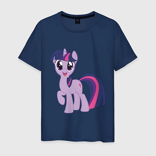 Мужская футболка Пони Сумеречная Искорка / Тёмно-синий – фото 1