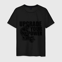 Футболка хлопковая мужская Upgrade your power, цвет: черный