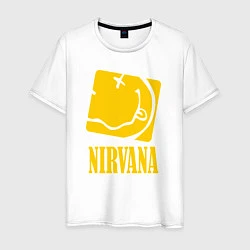 Футболка хлопковая мужская Nirvana Cube, цвет: белый