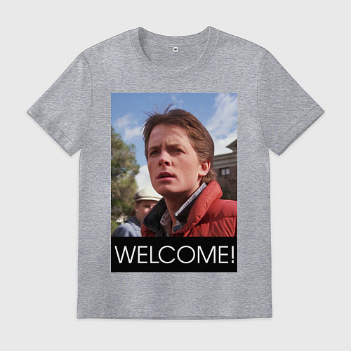 Мужская футболка Welcome to the future / Меланж – фото 1