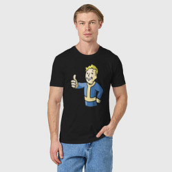 Футболка хлопковая мужская Fallout vault boy, цвет: черный — фото 2