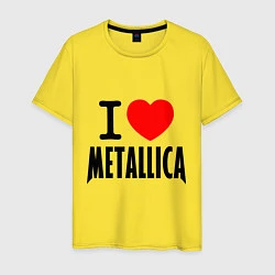 Футболка хлопковая мужская I love Metallica, цвет: желтый