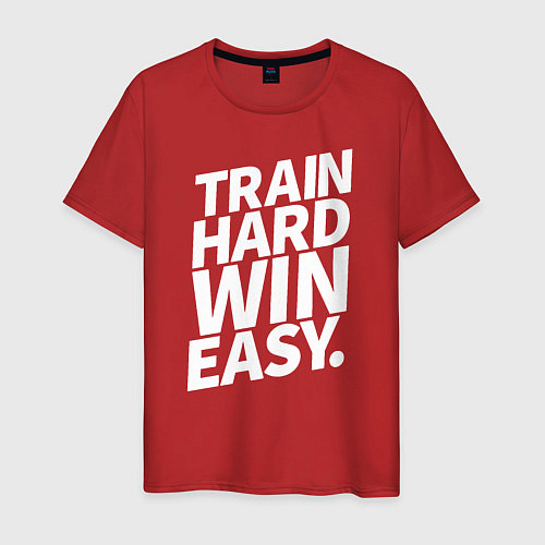 Мужская футболка Train hard win easy / Красный – фото 1