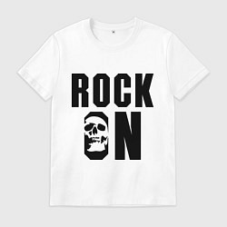 Футболка хлопковая мужская Rock on, цвет: белый