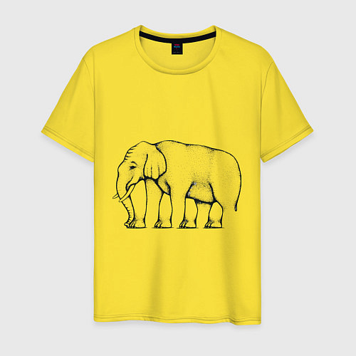 Мужская футболка Сколько ног у слона / Желтый – фото 1