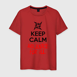 Футболка хлопковая мужская Keep Calm & Justice For All, цвет: красный