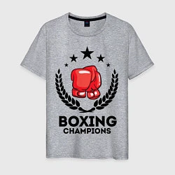 Футболка хлопковая мужская Boxing Champions, цвет: меланж