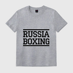 Футболка хлопковая мужская Russia boxing, цвет: меланж