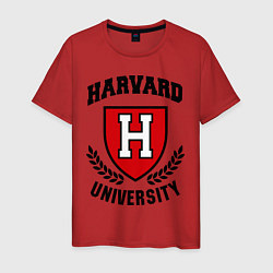 Футболка хлопковая мужская Harvard University, цвет: красный