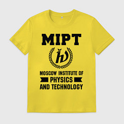 Футболка хлопковая мужская MIPT Institute, цвет: желтый