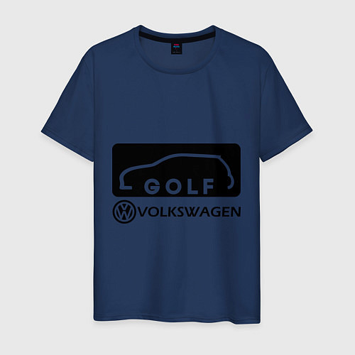 Мужская футболка Фольцваген гольф / Тёмно-синий – фото 1