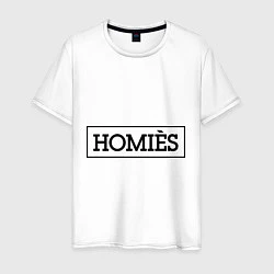 Футболка хлопковая мужская Homies, цвет: белый