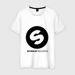 Футболка хлопковая мужская Spinnin records, цвет: белый