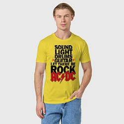 Футболка хлопковая мужская AC/DC Rock, цвет: желтый — фото 2